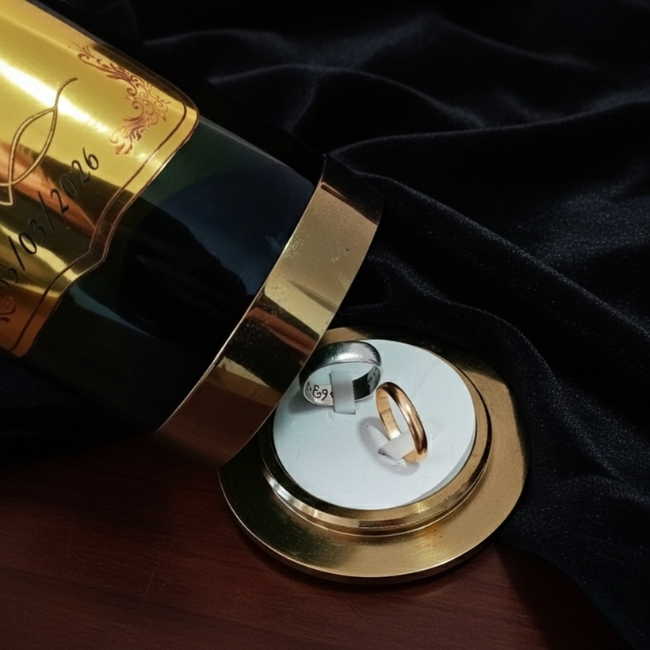 ¿Quieres casarte conmigo? Estuche Personalizado Premium con Botella Reserva y Compartimento Anillos - Vista alternativa