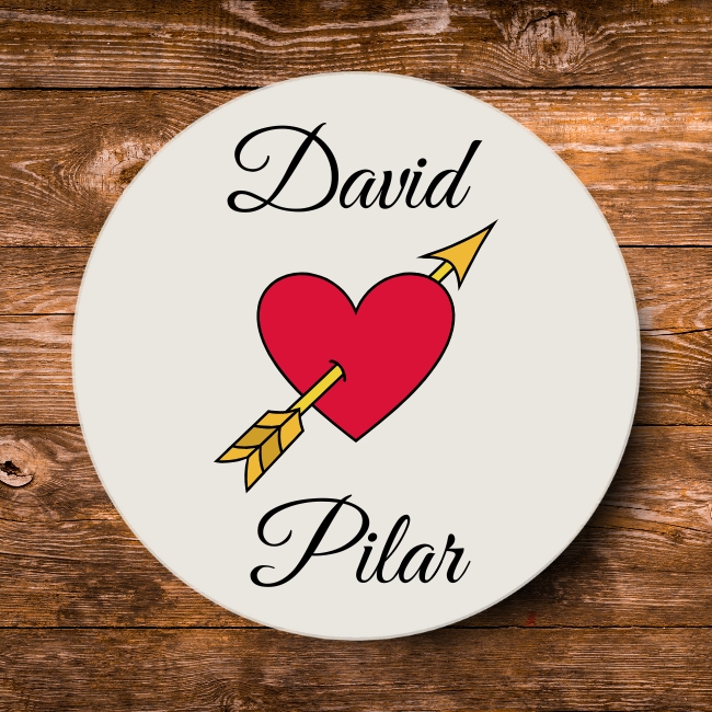 Pack 10 Posavasos plástico blanco ø 10,5cm Personalizados a color - Vista alternativa