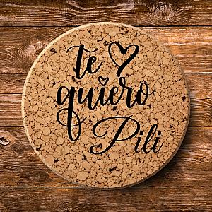 Pack 5 Posavasos corcho ø 9,5cm Personalizados Grabados 1