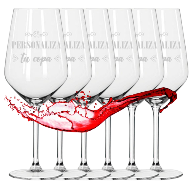 Copa de vino personalizada - Set de 6 - Vino personalizado