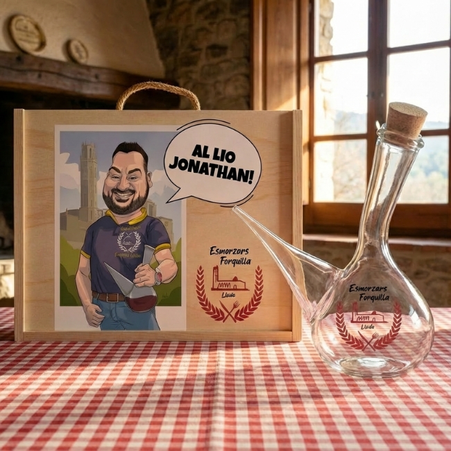 Caixa personalitzada i porró 𝕰𝖘𝖒𝖔𝖗𝖟𝖆𝖗𝖘 𝖉𝖊 𝕱𝖔𝖗𝖖𝖚𝖎𝖑𝖑𝖆 Model 𝕷𝖑𝖊𝖎𝖉𝖆