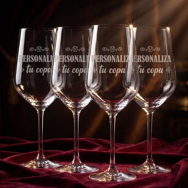 Copa de vino personalizada - Set de 4 - Vino personalizado