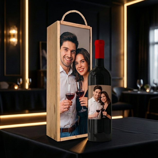 Kit de vino personalizado con caja personalizada - Vino personalizado