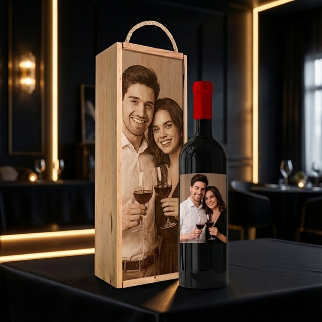 Kit de vino personalizado con caja personalizada - Vista alternativa