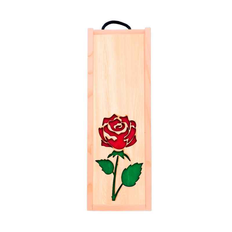 Caja madera 1 Rosa - Vino personalizado