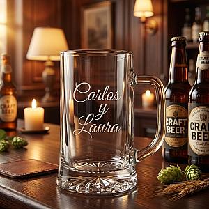 Jarra de cerveza personalizada con Grabado a doble cara 1