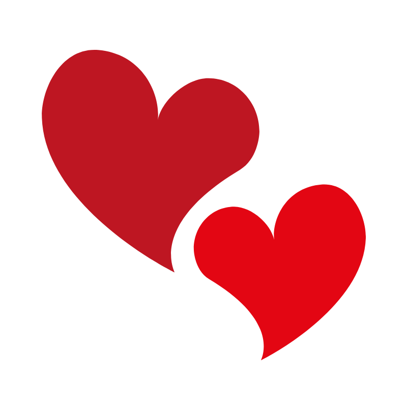 Clipart Dos Corazones Color para diseño de etiqueta