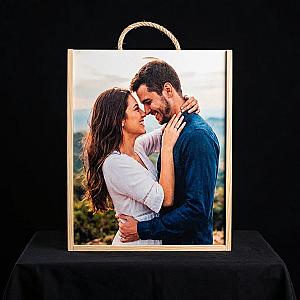 Caja de vino personalizada de madera  - Modelo 3 Vinos 1