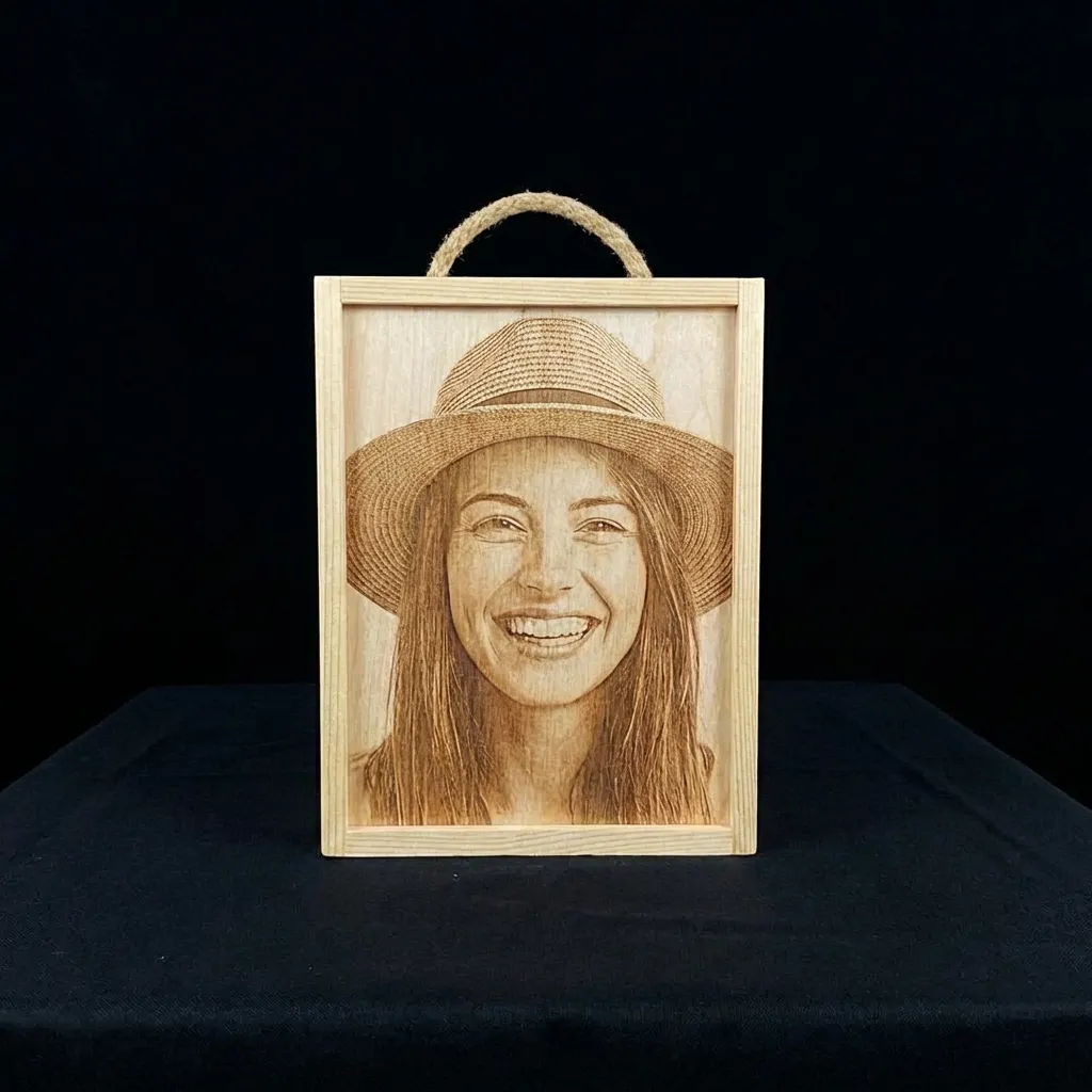 Caja de vino personalizada de madera  - Modelo 1 Jarra - Vista alternativa