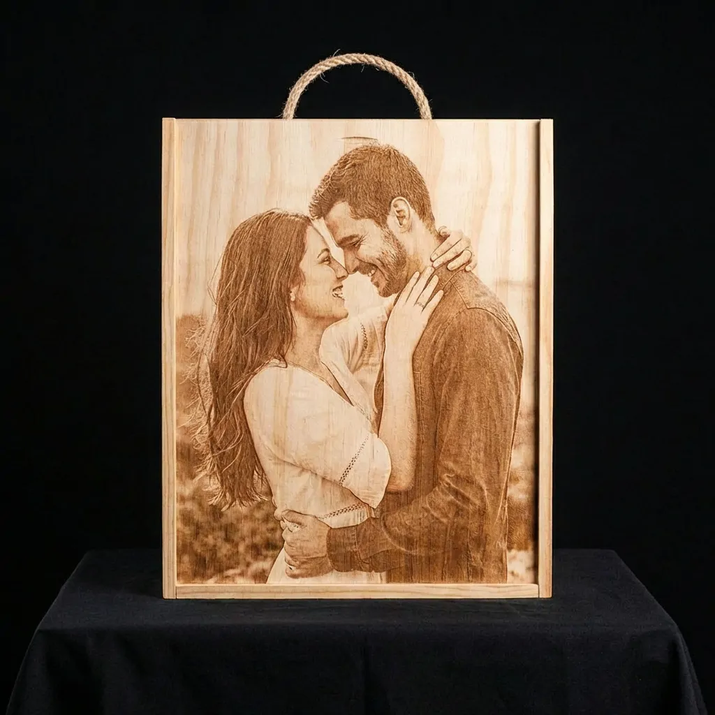 Caja de vino personalizada de madera  - Modelo 3 Vinos - Imagen 2 - Vinos personalizados