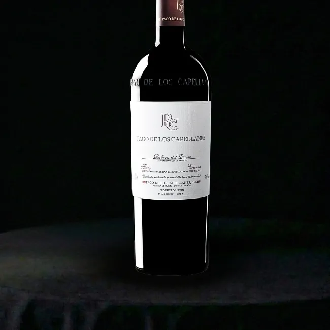 Kit DO Padre – Caja, Vino Pago de los Capellanes Crianza 2023 D.O. Ribera del Duero y 2 Copas Grabadas - Vista alternativa