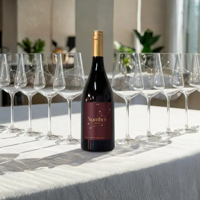 Kit Horóscopo Cristal premium – Botella personalizada y 12 copas del zodiaco - Imagen 2 - Vinos personalizados