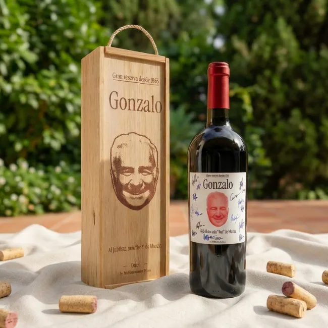 Kit vino personalizado para firmar Jubileta Hot. - Imagen 1 - Vinos personalizados