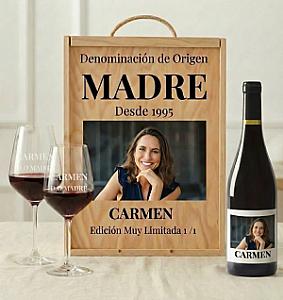 Kit DO Madre – Caja, Vino Personalizado y 2 Copas Grabadas 1