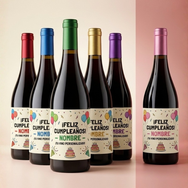 Botellas de vino personalizadas 5+1 | Diseña 5 y llévate 1 GRATIS. - Imagen 3 - Vinos personalizados