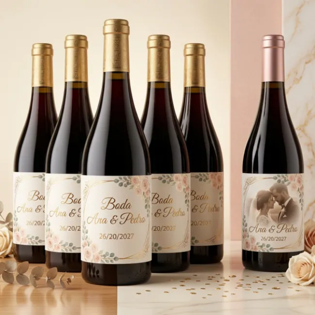 Botellas de vino personalizadas 5+1 | Diseña 5 y llévate 1 GRATIS. - Imagen 1 - Vinos personalizados