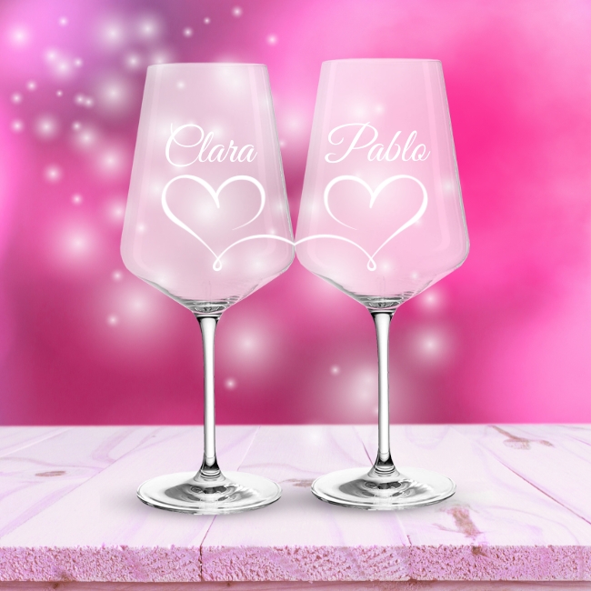 Copa de vino personalizada - Kit de 2 - Vino personalizado