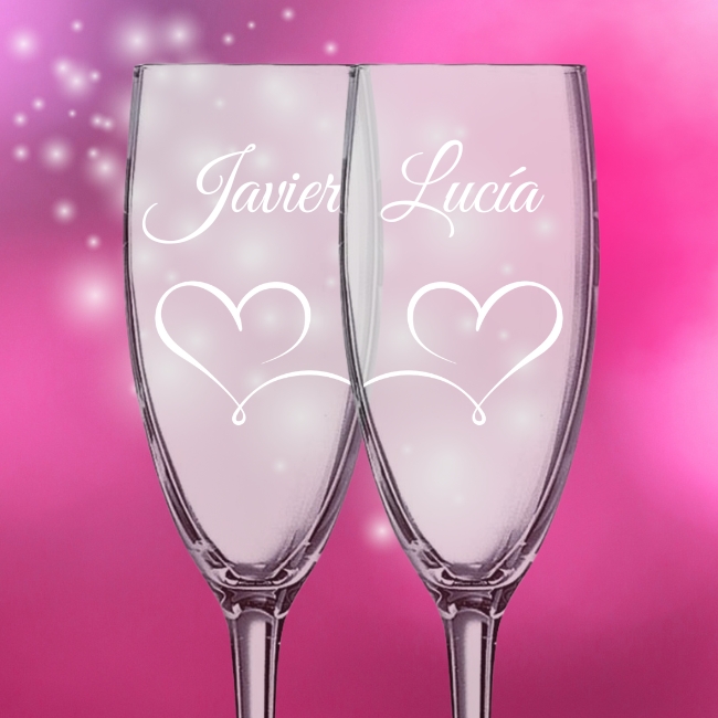 Copa de cava personalizada - Kit de 2 - Vista alternativa