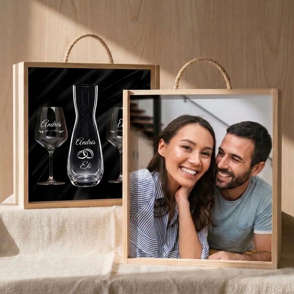Kit de Vino con 2 Copas y Decantador Personalizado | Crea tu propio vino - Imagen 2 - Vinos personalizados