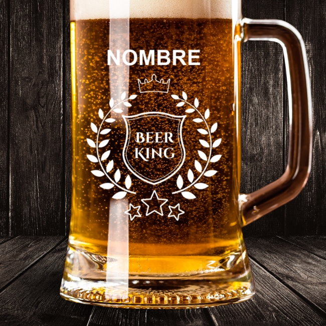 2 Jarras de Cerveza Personalizadas – Modelo Beer King con Grabado Individual - Vista alternativa