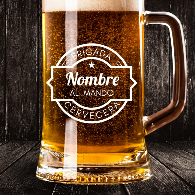 2 Jarras de Cerveza Personalizadas – Modelo Brigada Cervecera con Grabado Individual - Vista alternativa