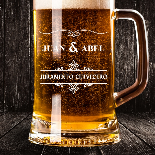 2 Jarras de Cerveza Personalizadas – Modelo Juramento Cervecero con Grabado Individual - Vista alternativa