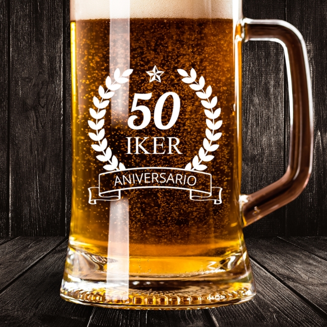 2 Jarras de Cerveza Personalizadas – Modelo Aniversario con Grabado Individual - Vista alternativa