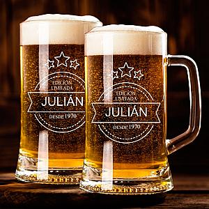 2 Jarras de Cerveza Personalizadas – Modelo Versión Exclusiva con Grabado Individual 1