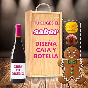 Kit Pon Tu Gourmet con Botella y Caja de Madera Personalizados 1