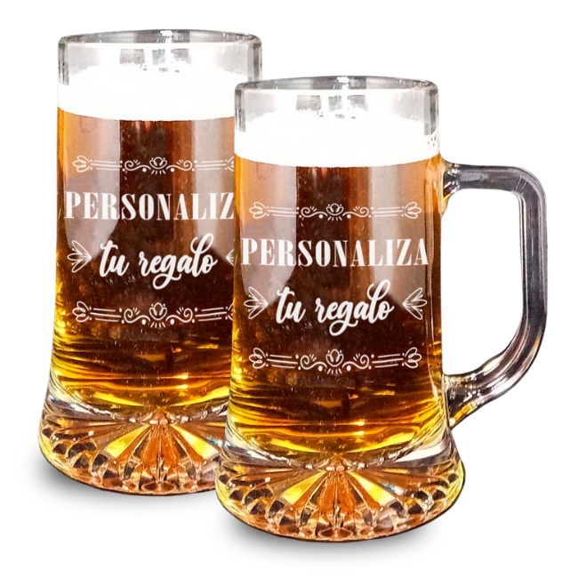 Jarra de cerveza personalizada - Set de 2 - Vino personalizado