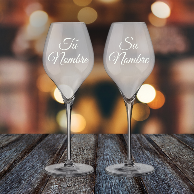 Copa Cava Grand Prestige personalizada - Kit de 2 - Vino personalizado