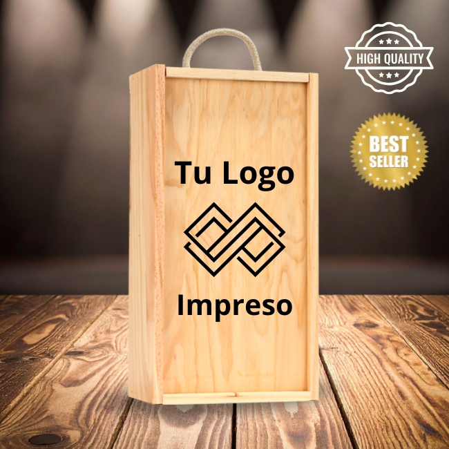Cajas de madera personalizadas Impresas HD con tu Logo - Vino personalizado