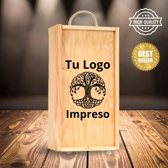 Cajas de madera personalizadas Impresas HD con tu Logo - Vista alternativa