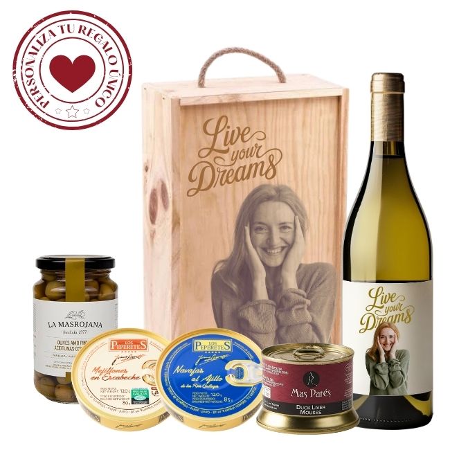 Lote nº 2  Cestas Gourmet Personalizadas  con Vino para regalar - Vino personalizado