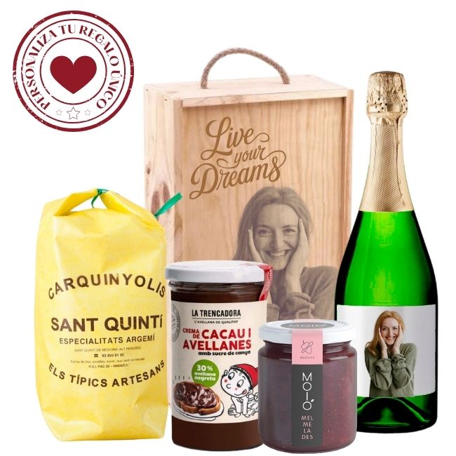 Lote nº 5  Cestas Gourmet Personalizadas  con Vino para regalar - Vino personalizado