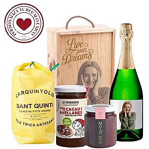 Lote nº 5  Cestas Gourmet Personalizadas  con Vino para regalar 1