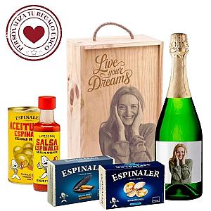 Lote nº 6  Cestas Gourmet Personalizadas  con Vino para regalar 1