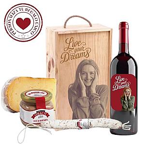 Lote nº 7  Cestas Gourmet Personalizadas  con Vino para regalar 1