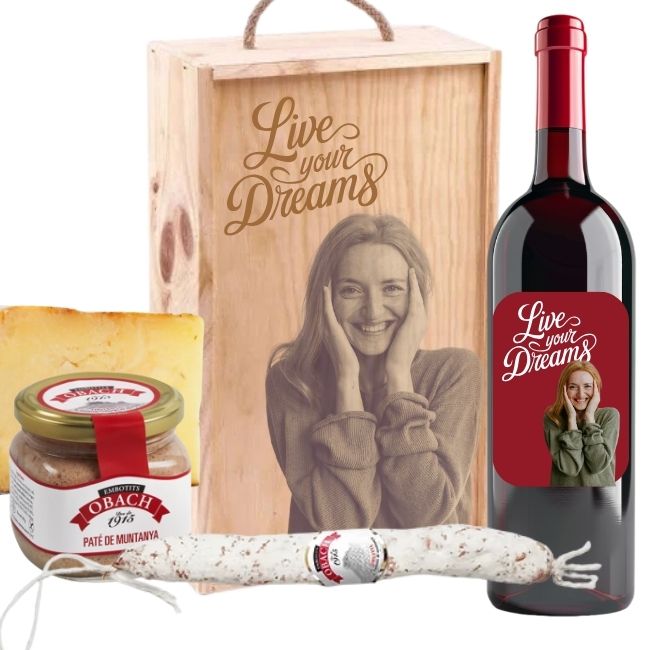 Lote nº 7  Cestas Gourmet Personalizadas  con Vino para regalar - Vista alternativa