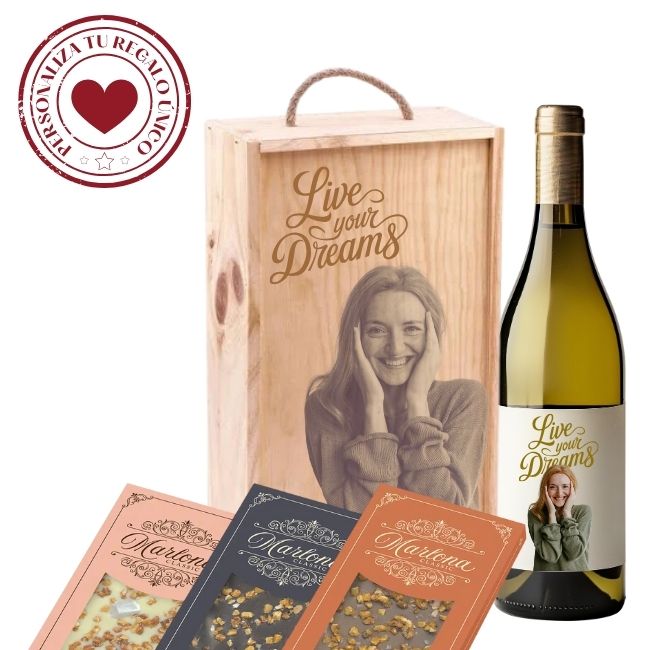 Lote nº 8 Cestas Gourmet Personalizadas con Vino para regalar - Vino personalizado