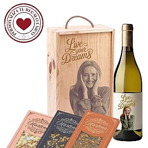 Lote nº 8 Cestas Gourmet Personalizadas con Vino para regalar 1