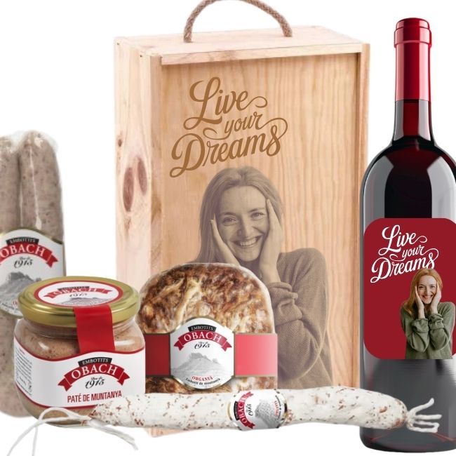 Lote nº 9 Cestas Gourmet Personalizadas con Vino para regalar - Vista alternativa