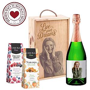 Lote nº 10 Cestas Gourmet Personalizadas con Vino para regalar 1