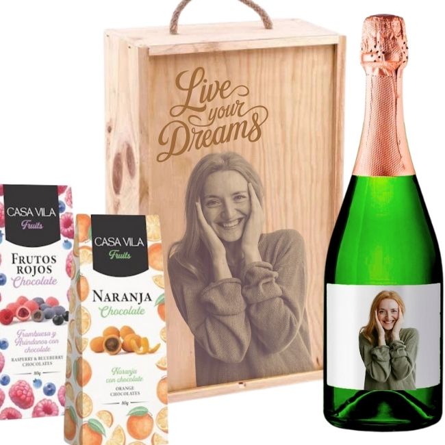 Lote nº 10 Cestas Gourmet Personalizadas con Vino para regalar - Vista alternativa