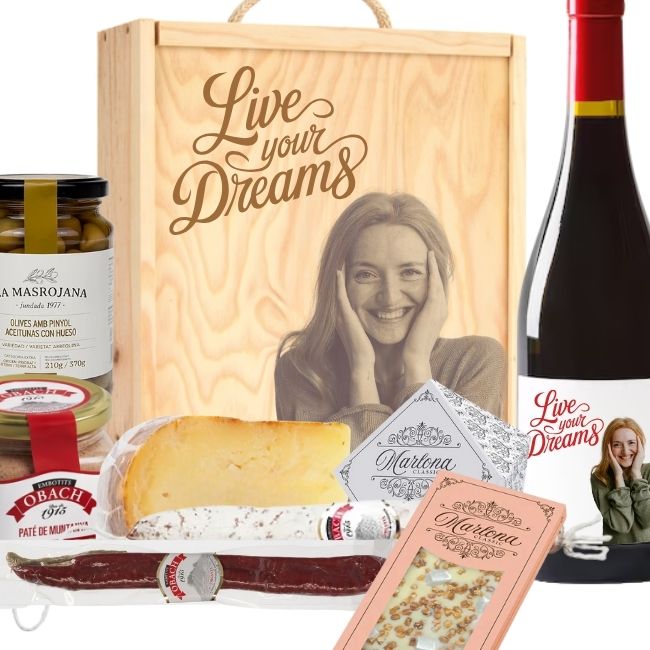 Lote nº 12 Cestas Gourmet Personalizadas con Vino para regalar - Vista alternativa