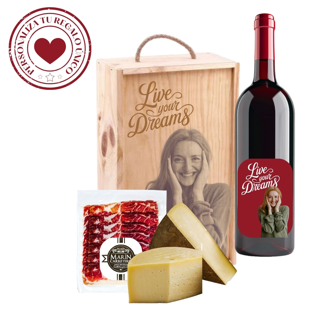 Lote nº 1  Cestas Gourmet Personalizadas con Vino para regalar - Vino personalizado