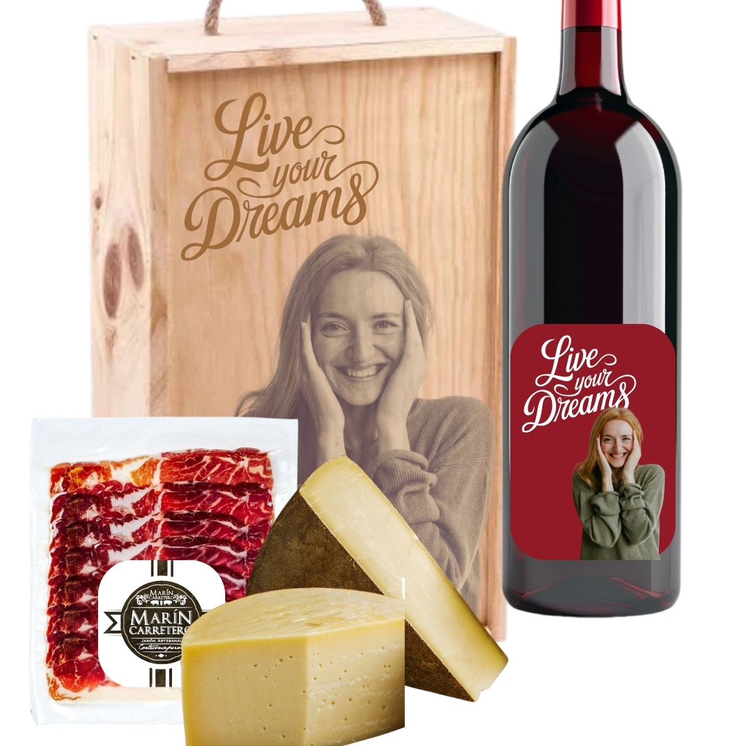 Lote nº 1  Cestas Gourmet Personalizadas con Vino para regalar - Vista alternativa