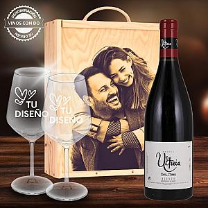 Kit de vino personalizado con caja y 2 copas – DO Bierzo 1