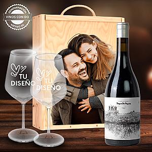 Kit de vino personalizado con caja y 2 copas – DOQ Priorat 1