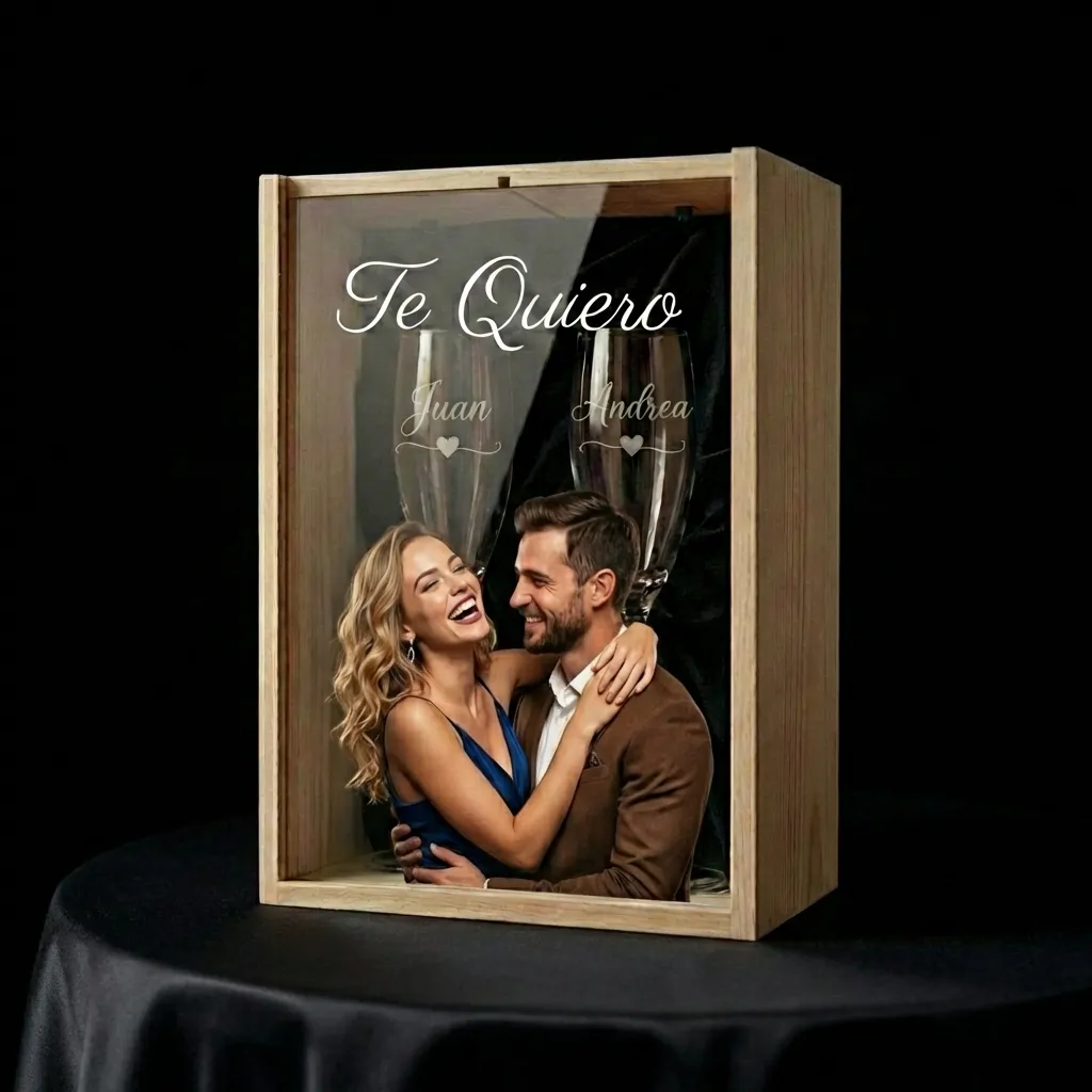 Románticos - Detalles personalizados con vino para sorprender a tu pareja.